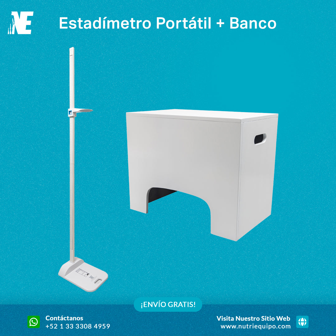 Kit Antropométrico: Estadímetro Armable + Banco Antropométrico