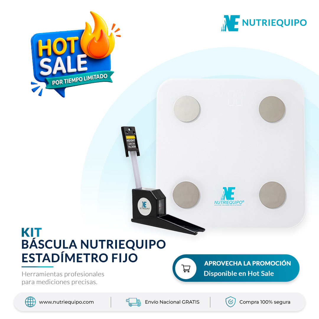 Kit de Medición Corporal: Báscula Bluetooth + Estadímetro de Pared