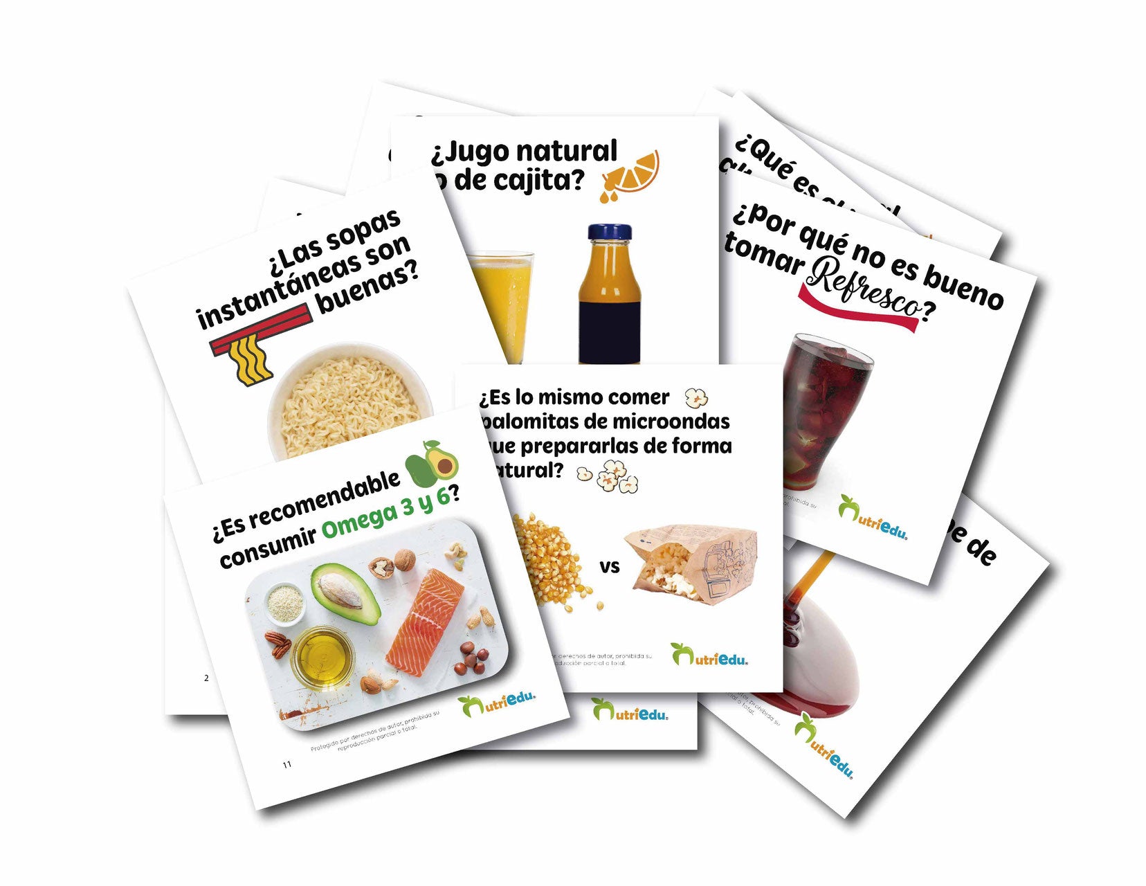Nutritarjetas, 55 preguntas y datos sobre nutrición