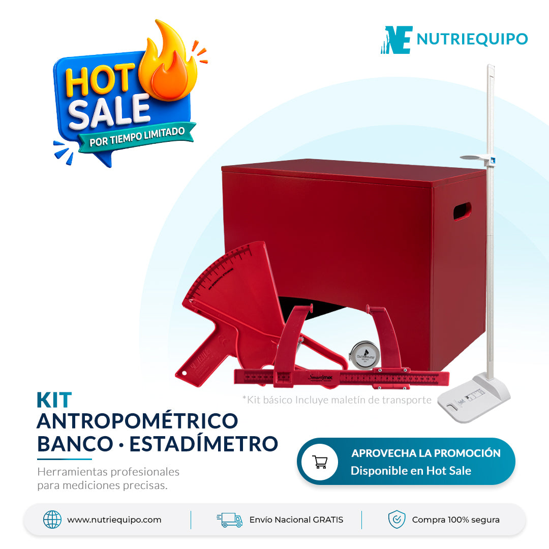 Kit Antropométrico + Banco y Estadímetro Portátil Armable Nutriequipo ⚖️📏