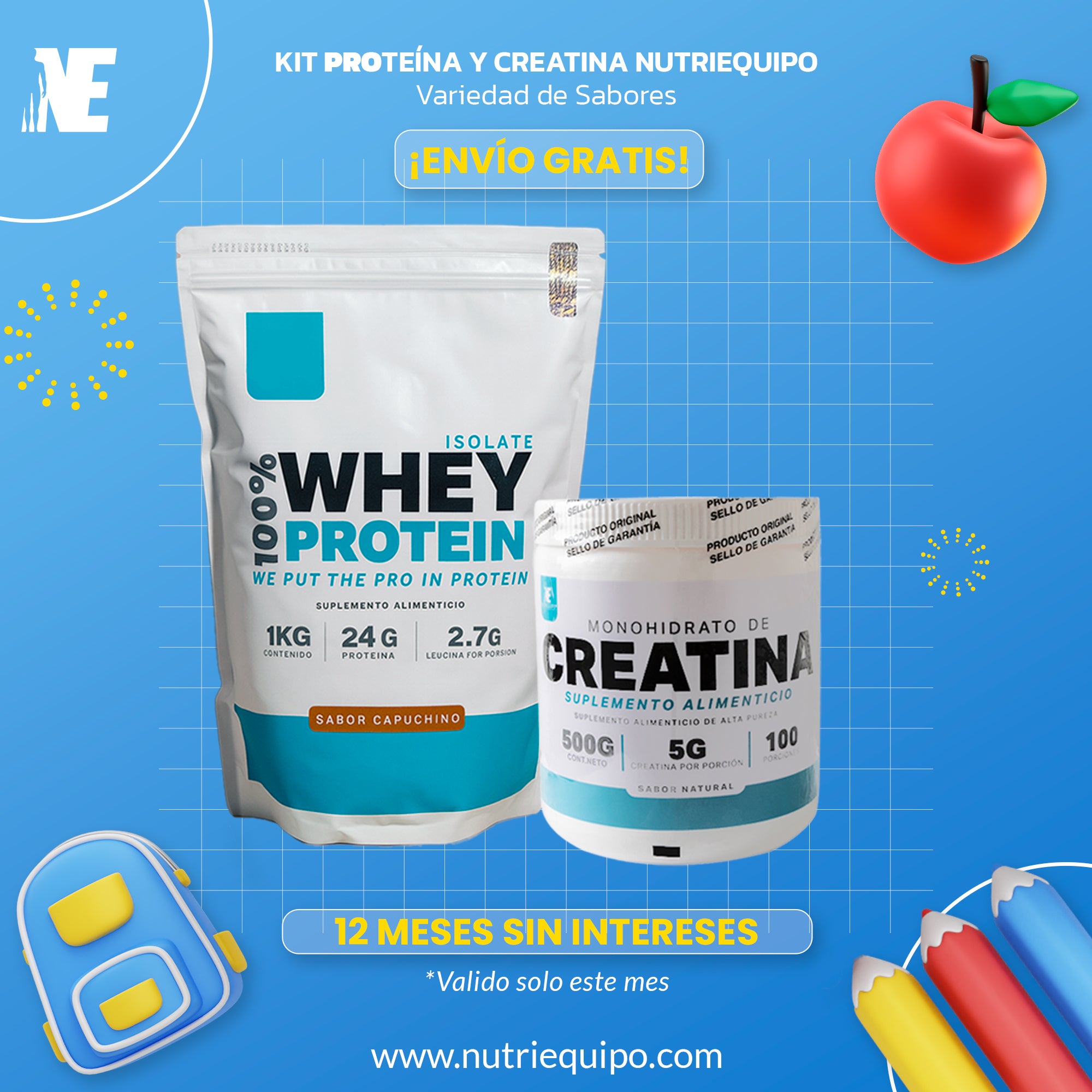 Kit de Suplementos | Creatina y Proteína Nutriequipo