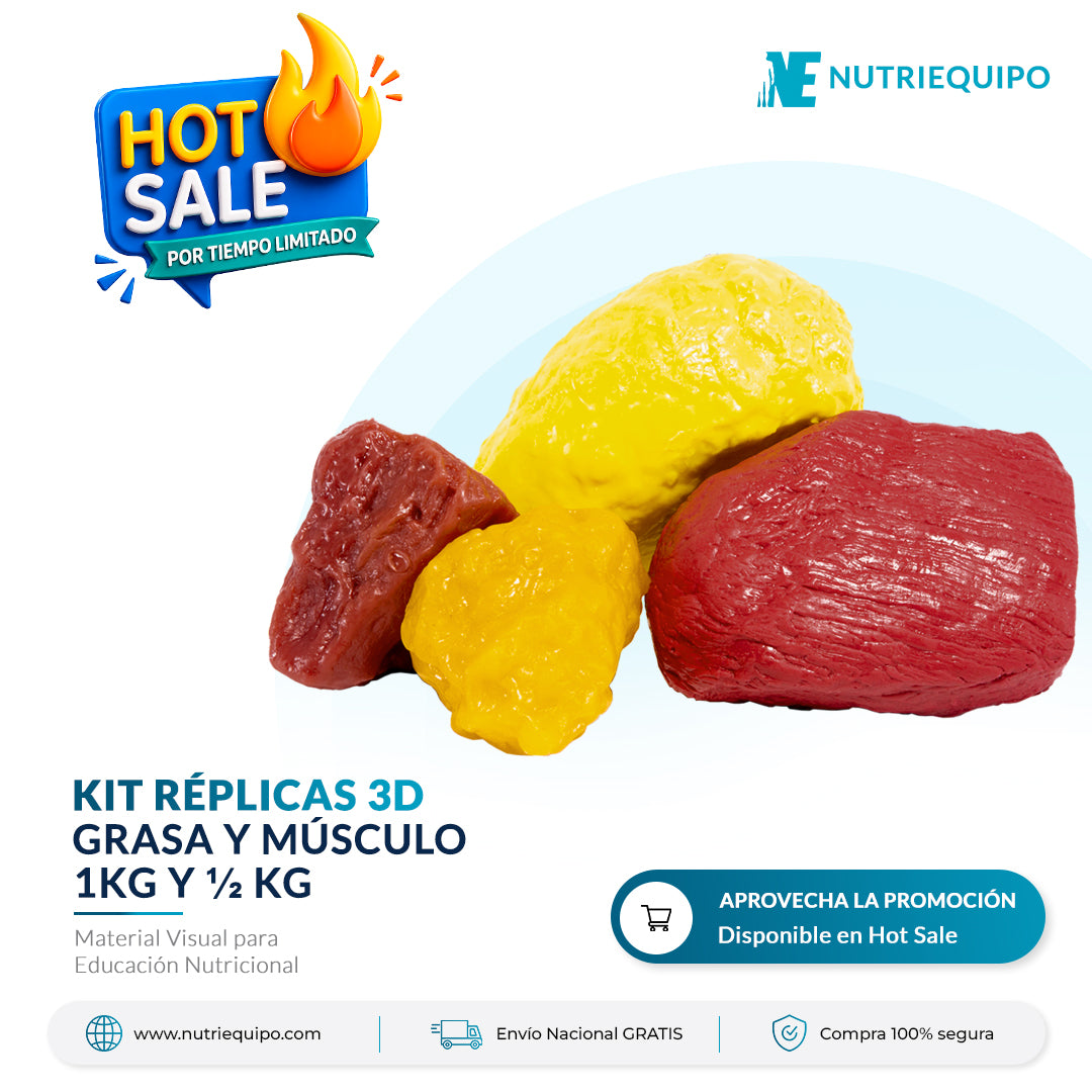 Kit Réplicas Grasa y Músculo 3D 1kg y 1/2kg
